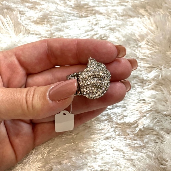 Rhinestone Diamond Stretch Chunky Statement Ring New - Picture 7 of 7
